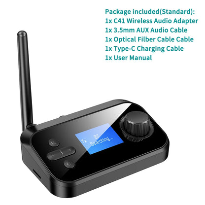 Multi-Function Bluetooth Audio Transmitter & Receiver | 3.5mm AUX, Optical, Coaxial Wireless Adapter DAC Converter for TV & PC