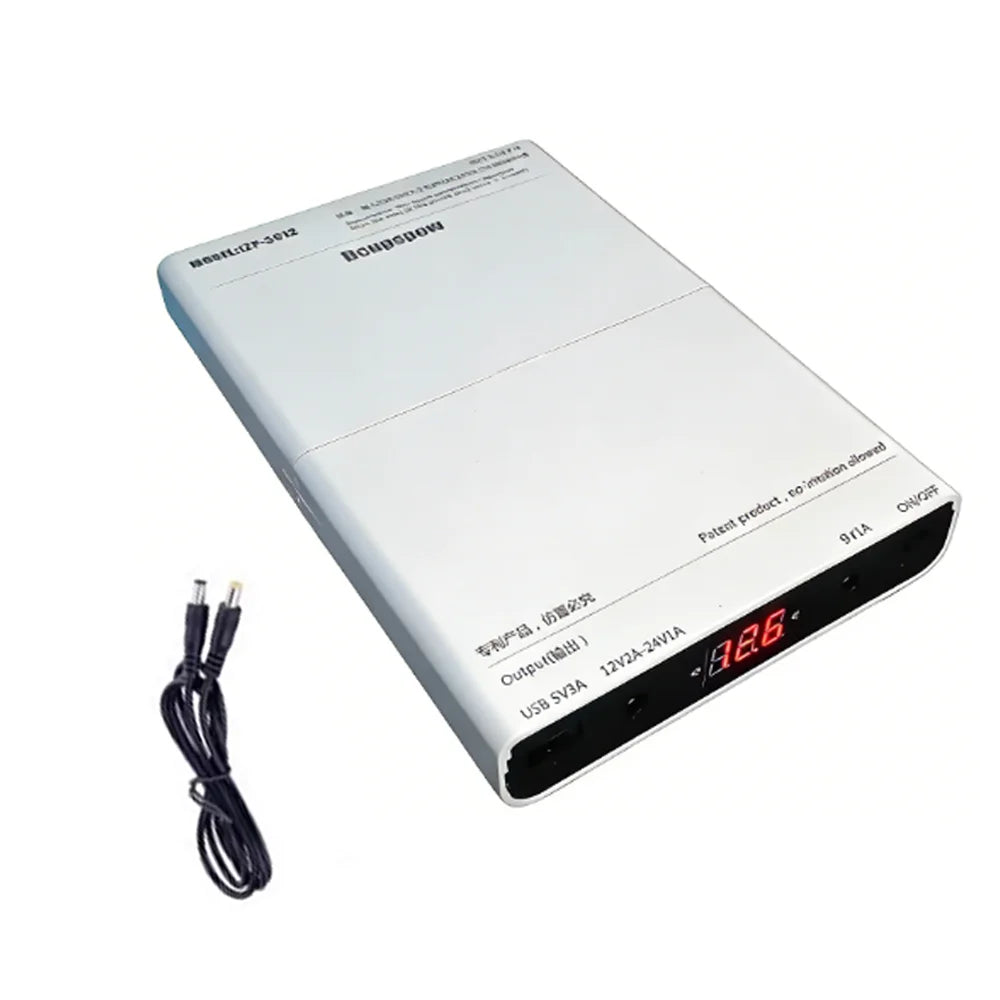 DC UPS 5V/9V/12V Power Supply - 12×18650 Battery Backup Box for Routers, Modems & Devices