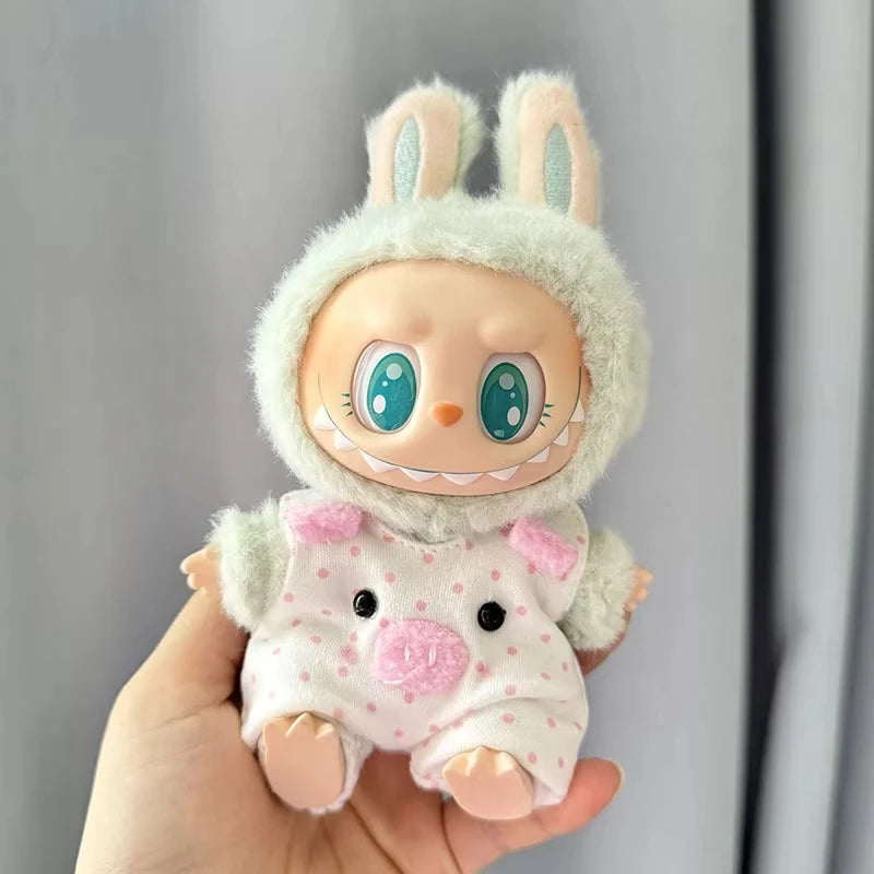 Labubu Doll Clothes Outfit — Accessories for 1st & 2nd Gen Sitting Party Dolls | Powder Point Pig Costume
