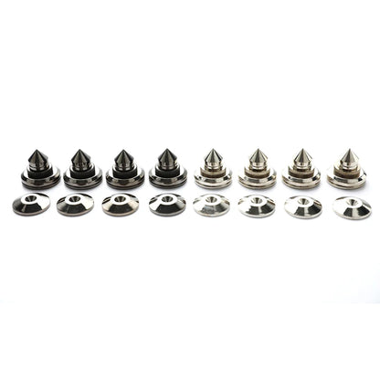 4PCS Speaker Stand Feet Pads — 30x27mm Pure Copper/Silver Spikes for Loudspeaker Boxes with M28x26 Nails