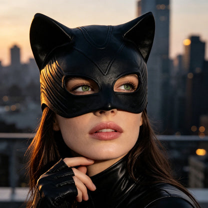 Realistic Cat Costume Mask - Soft Latex Cosplay & Carnival Party Prop