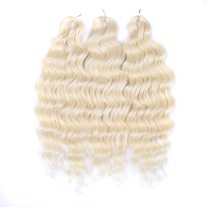 FASHION IDOL 24" Deep Wave Crochet Hair - 3-Piece Synthetic Water Wave Braiding Extensions, Ombre Rainbow Twist Hair
