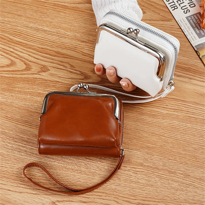 Women’s Fashion Wrist Strap Wallet – Retro Buckle Purse with Large Capacity & Multi Card Slots