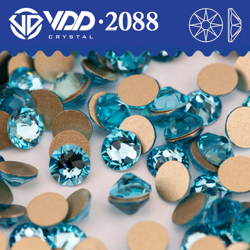 VDD AAAAA Crystal Flatback Rhinestones - SS16-SS30 16-Cut Gems for DIY Crafts & Nail Art Decoration