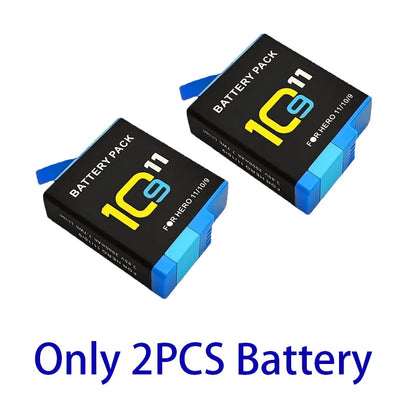 2000mAh Rechargeable Battery for GoPro Hero 11/10/9 — Li-ion Camera Battery Pack