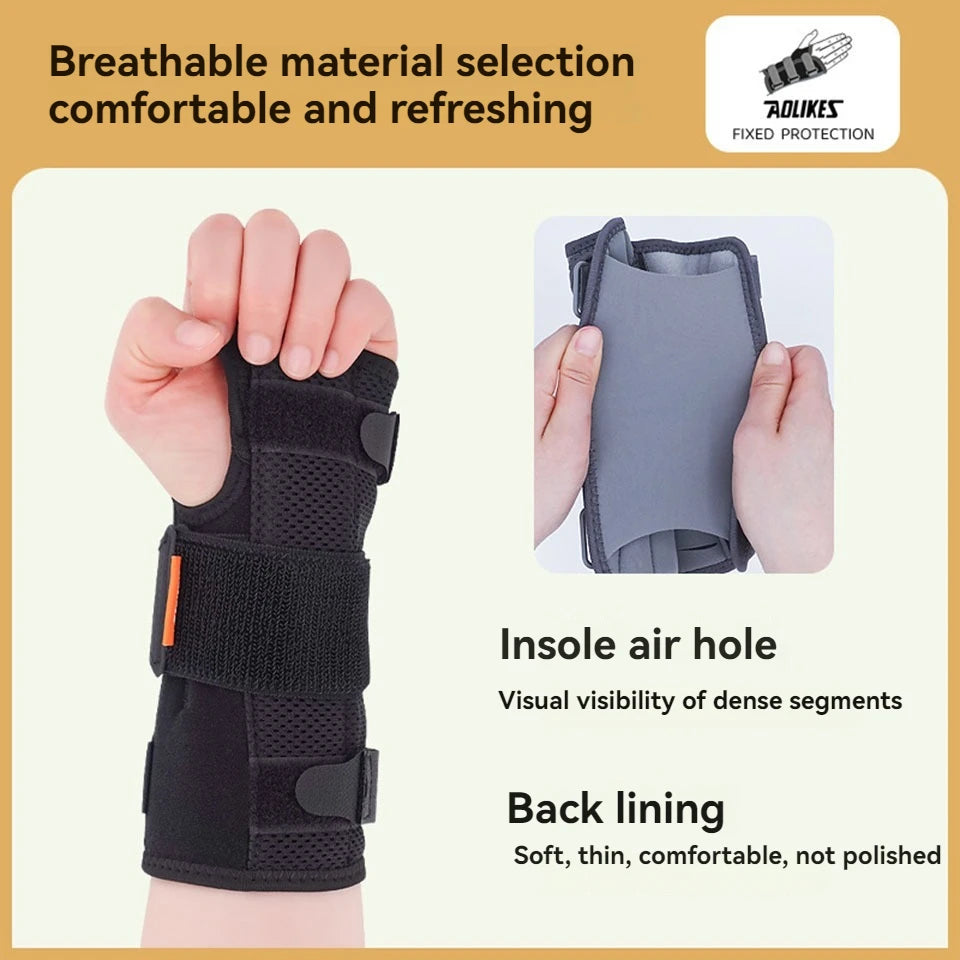 AOLIKES Wrist Brace Splint – Night Support for Carpal Tunnel & Pain Relief