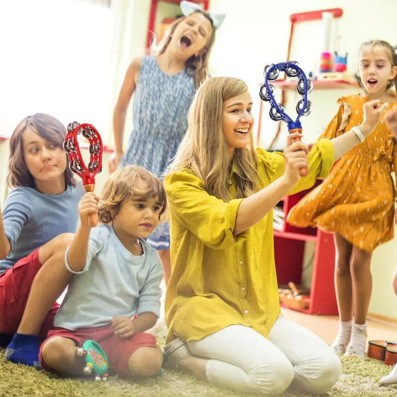 Handheld Wooden Tambourine – Safe, Rustproof & Waterproof Percussion Drum with Eco-Friendly Design