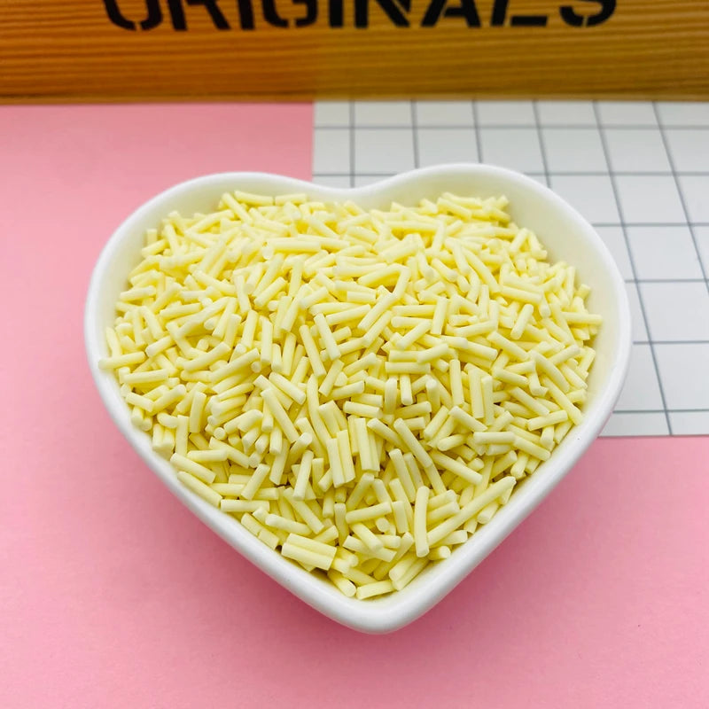 100g Colorful Long Clay Sprinkles – 5-6mm DIY Craft Decorations for Phone Deco & Creative Projects