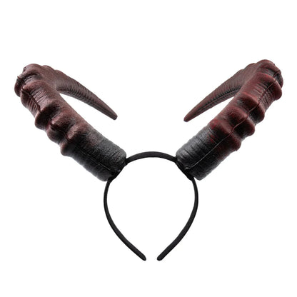 Black & Red Demon Horn Headpiece – Gothic Cosplay Devil Horns for Women, Halloween & Party Costume