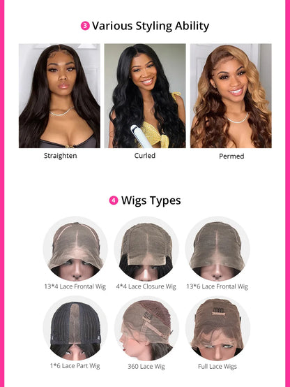 30-40 Inch Curly 13x4 Glueless Human Hair Wig – Brazilian Loose Deep Wave Black Wig, Ready-to-Wear Clearance Sale