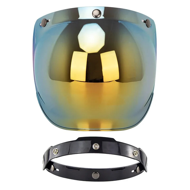 Motorcycle Helmet Bubble Visor – Anti-Fog UV Protection HD Lens for Retro Open Face Helmets