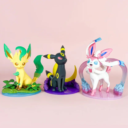 Anime Pokemon Figures – Sylveon, Umbreon, Leafeon Cute Statue Models for Tabletop Collection & Girl’s Birthday Gift