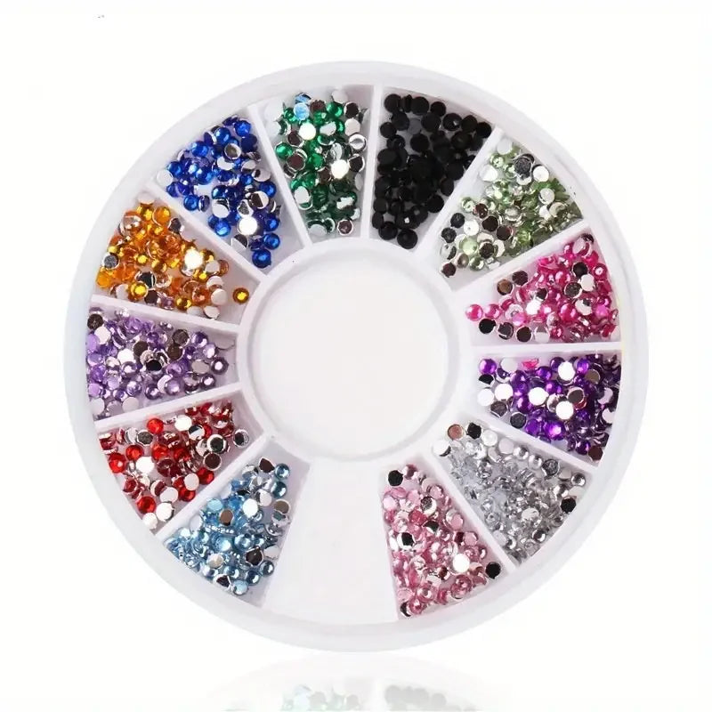 Nail Art Rhinestone Gems - Glitter Crystal Beads Manicure Decoration Accessories for Professional Nail Design