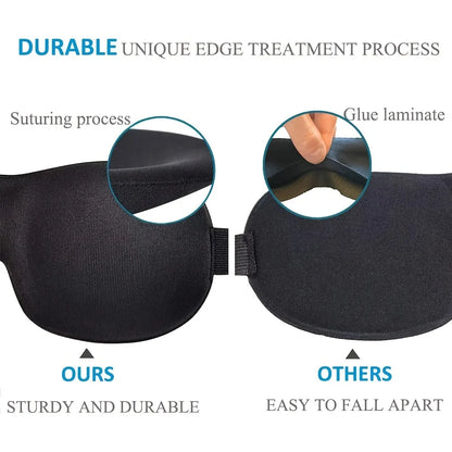 3D Contoured Sleep Mask — 100% Light-Blocking, Ultra-Soft Breathable Eye Cover for Travel, Yoga & Rest