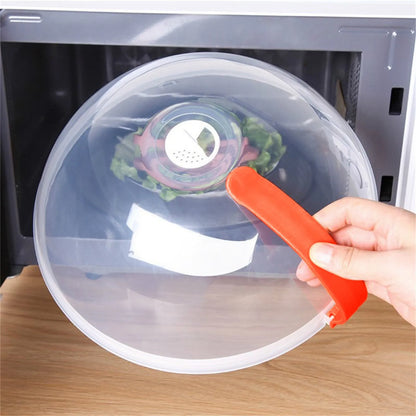 Microwave Food Cover Plate with Vents — Heat-Resistant Splatter Protector Lid, Thickened Clear Anti-Splash Cover for Kitchen Use