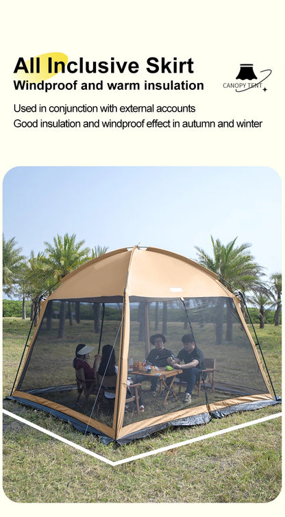 Outdoor Camping Mesh Tent – Rainproof, Sunscreen, Mosquito-Proof, Picnic & Beach Sunshade for 10 People