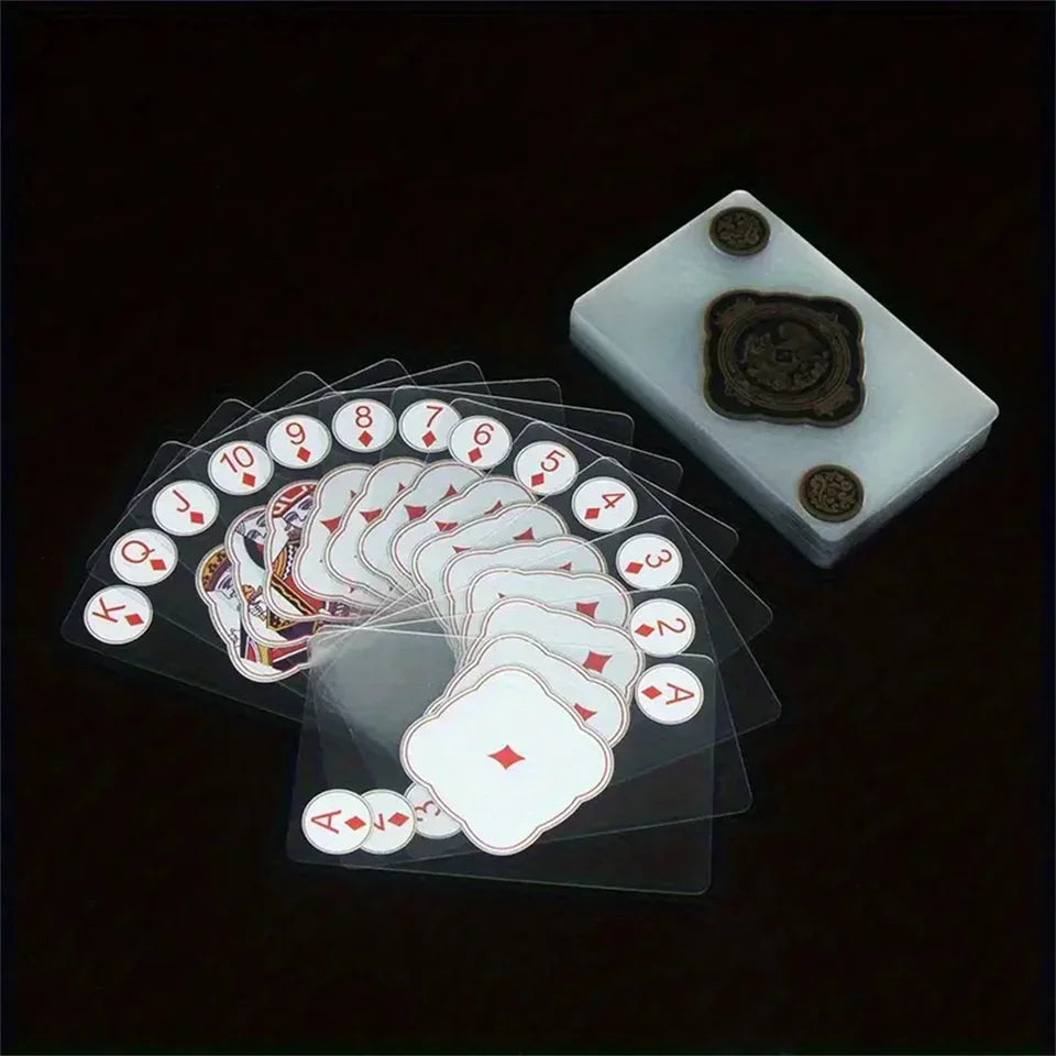Waterproof Transparent PVC Playing Cards Set — Durable Box for Poker, Blackjack & Euchre Games
