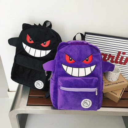 MINISO Switch Pokémon Plush Backpack | Cute Cartoon Schoolbag, Large Capacity for Students & Casual Use