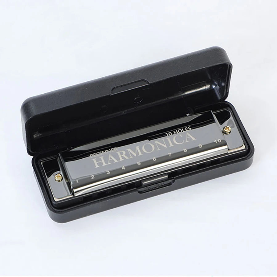 10-Hole C Diatonic Harmonica - Phosphor Bronze Beginner Mouth Organ with Case Kit