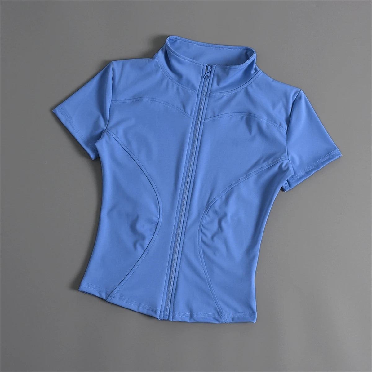 Women’s Casual Slim Fit Short Sleeve Sports Jacket – Zipper Yoga, Running & Cycling Activewear Top for Summer Workout Outfit