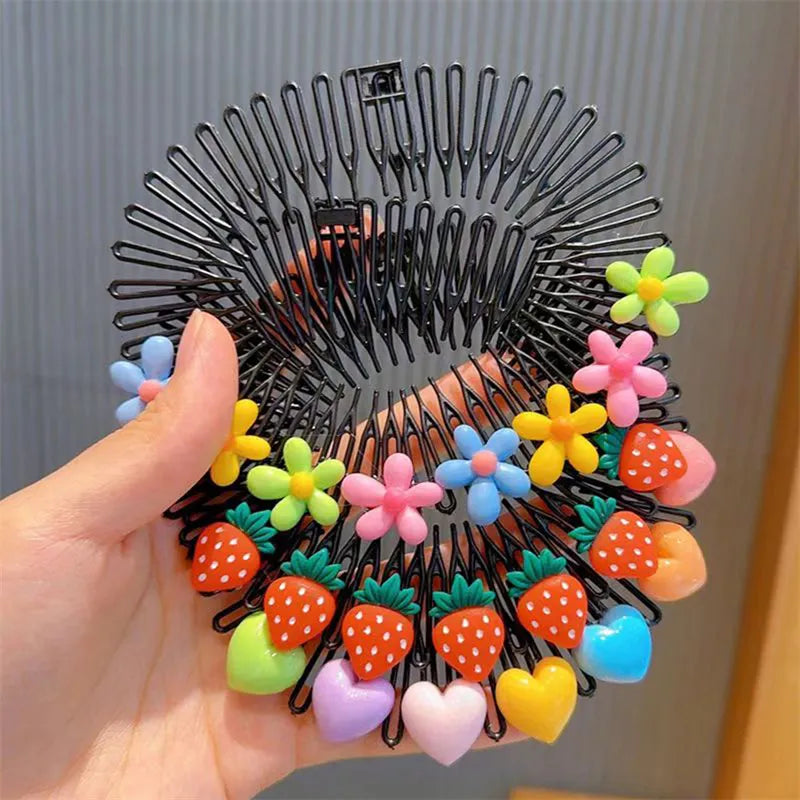Children's Y2K Star Colorful Hair Accessories Set - Hair Comb, Headband, Clips - Cute Bunny Headdress for Princess Girls