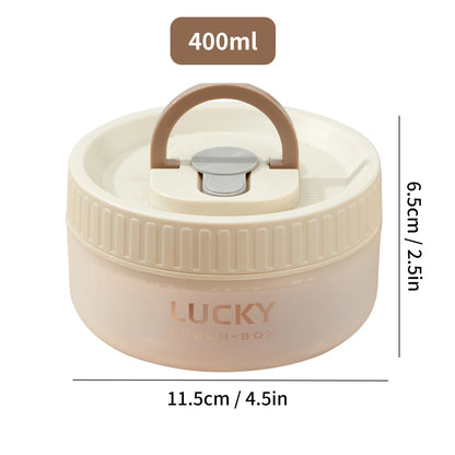 WORTHBUY Transparent Lunch Box with Handle – Microwave Safe Leak-Proof Bento Food Container for Kids & Students, Portable Storage Box