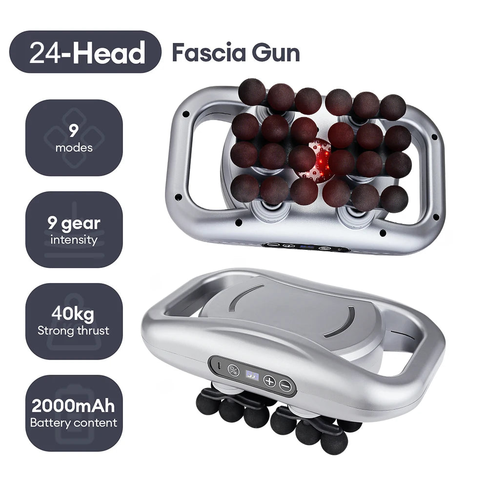 48-Head Body Massage Gun — High-Frequency Vibration Fascia Massager for Neck, Back, Waist, Thigh & Shoulder Muscle Relief