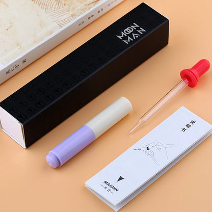 MAJOHN Second Generation Wancai Fountain Pen: Transparent Starry Sky Design with Macaron Maillard Brown Writing Ink - Mini Pocket Pen