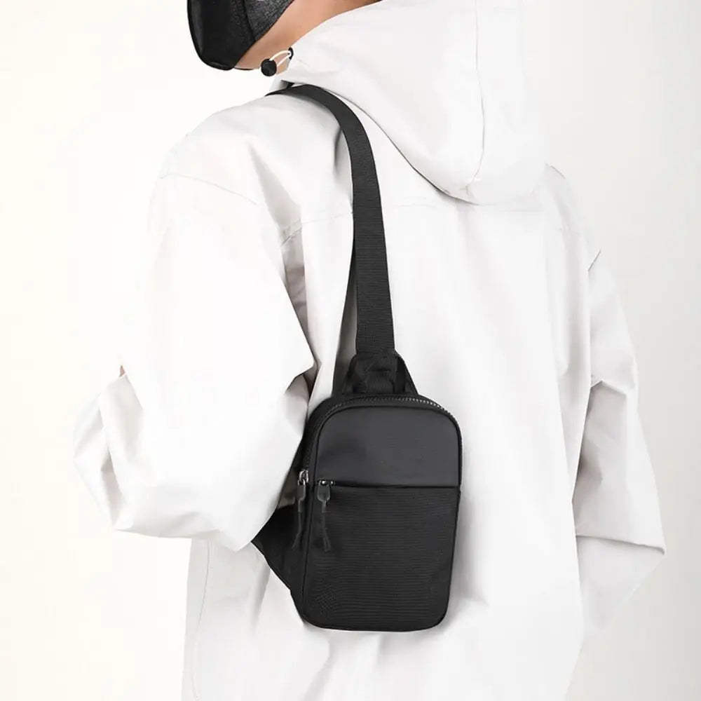 Men’s Small Canvas Chest Bag – Fashion Mini Crossbody Shoulder Sling Bag for Sport & Phone