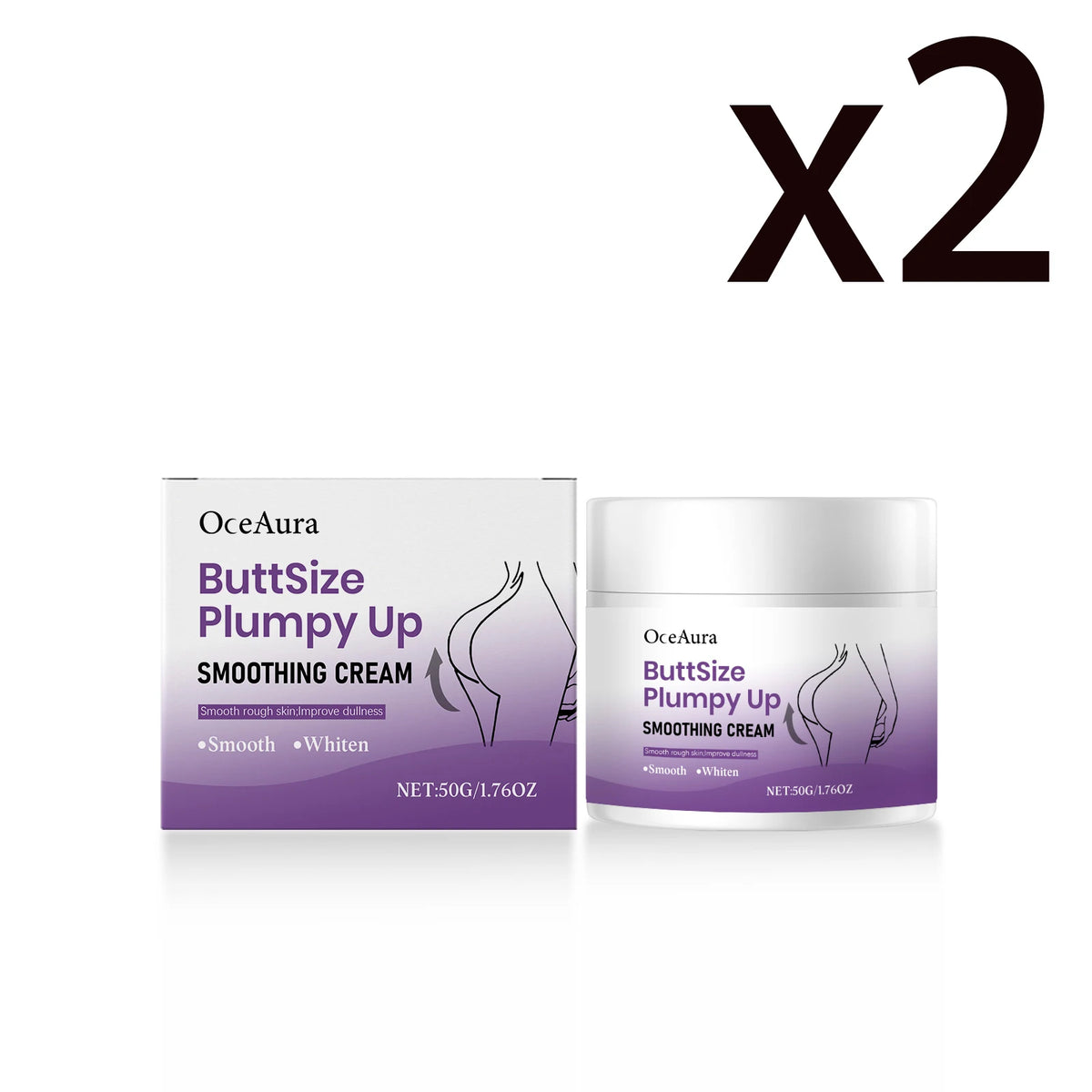 Buttock Smoothing & Firming Cream - Moisturizing Hip Massage Lotion for a Lifted, Plumper-Looking Appearance