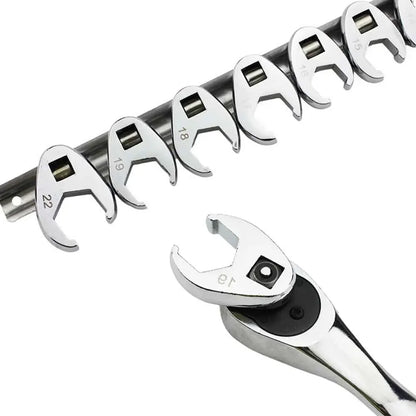 10pcs 3/8" Drive Crowfoot Wrench Set — 10-22mm Metric Open-End Spanners for Torque Wrenches