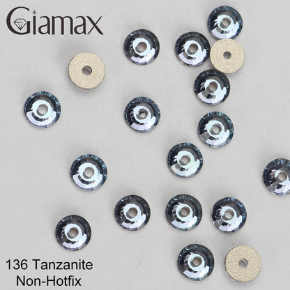 Giamax Purple Velvet Topaz Crystal Rhinestones - Flatback AB Sewing Stones for Garments, Clothes & Bags