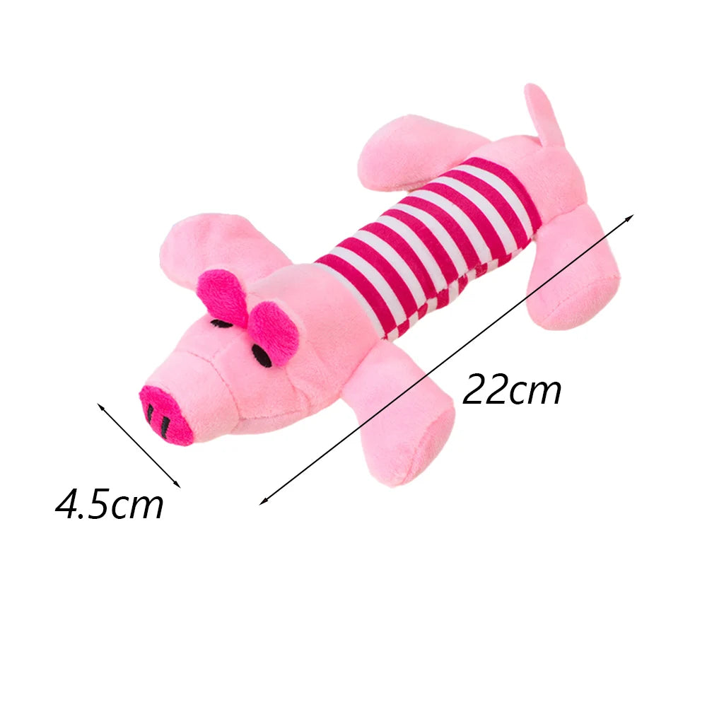Plush Squeaky Dog Chew Toy - Interactive Teeth Cleaning Toy for Small & Medium Dogs