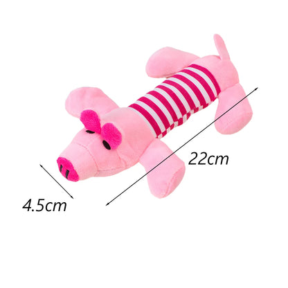 Plush Squeaky Dog Chew Toy - Interactive Teeth Cleaning Toy for Small & Medium Dogs