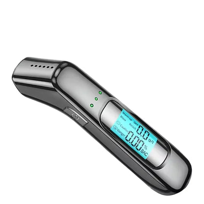 Digital Breathalyzer Alcohol Tester - Black Rechargeable Breath Alcohol Testing Device with LCD Display for Home Use