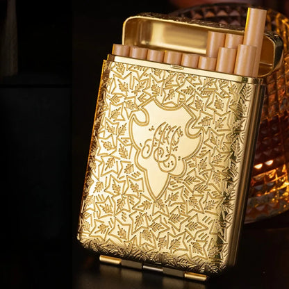 Vintage Engraved Cigarette Case - 16-Piece Capacity Pocket Tobacco Storage Box, 84mm Smoking Accessory Holder