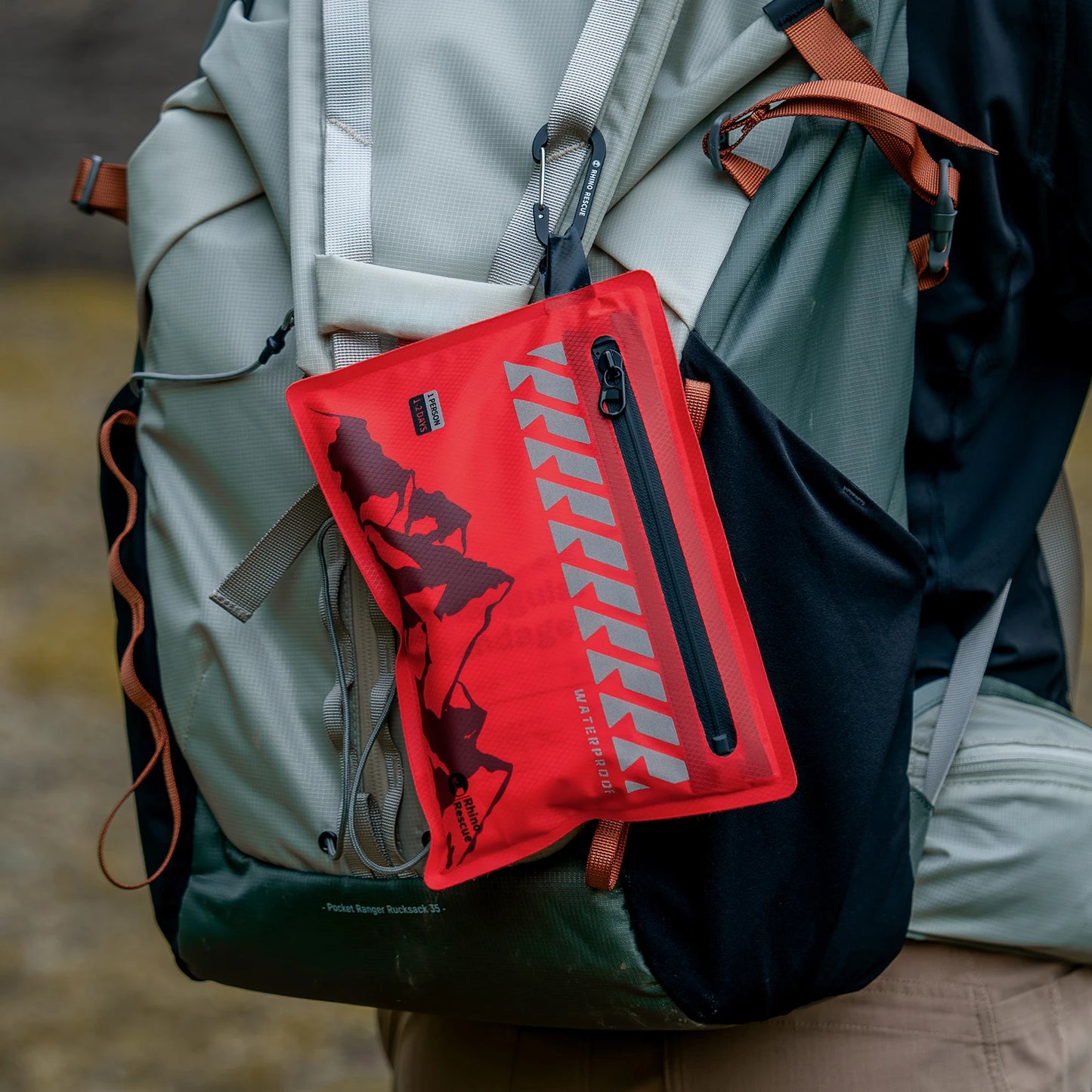 Rhino Rescue Small First Aid Kit - Ultralight Waterproof Medical Kit for Hiking, Backpacking, Cycling & Travel