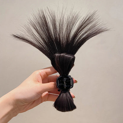 Women’s Half-Tie Hair Claw – Feather Shuttlecock & Crab Clip for High Ponytail Hairstyles