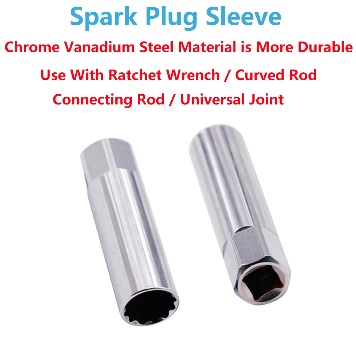 Universal Spark Plug Socket Wrench - 3/8 Magnetic, 12 Angle Thin Wall for 14/16mm Spark Plug Removal, Auto Repair Tool