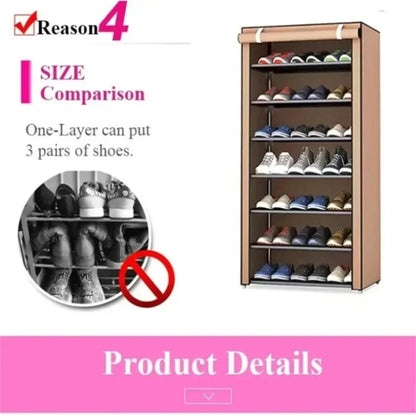 Multilayer Dustproof Shoe Storage Rack – Space-Saving Nonwoven Shoe Cabinet & Organizer for Home Furniture