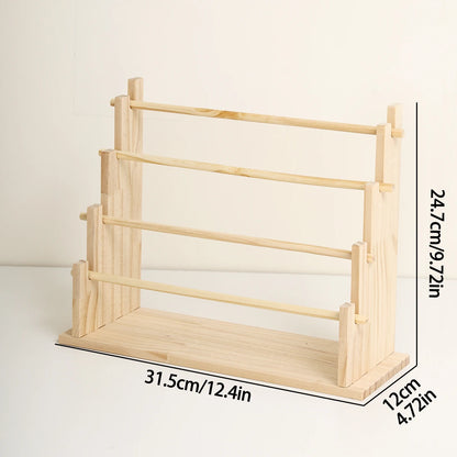 Solid Wood Hair Accessory Organizer - 2 to 5 Layer Desktop Jewelry & Hair Tie Stand