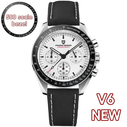 PAGANI DESIGN 2026 Men’s Luxury Quartz Chronograph Watch – AR Sapphire Crystal, Auto Date Speed Wristwatch