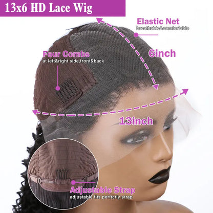 Ombre Highlight Body Wave Wig – 13x4 Lace Front, 1B/30 Black Brown HD Brazilian Human Hair Wig for Women