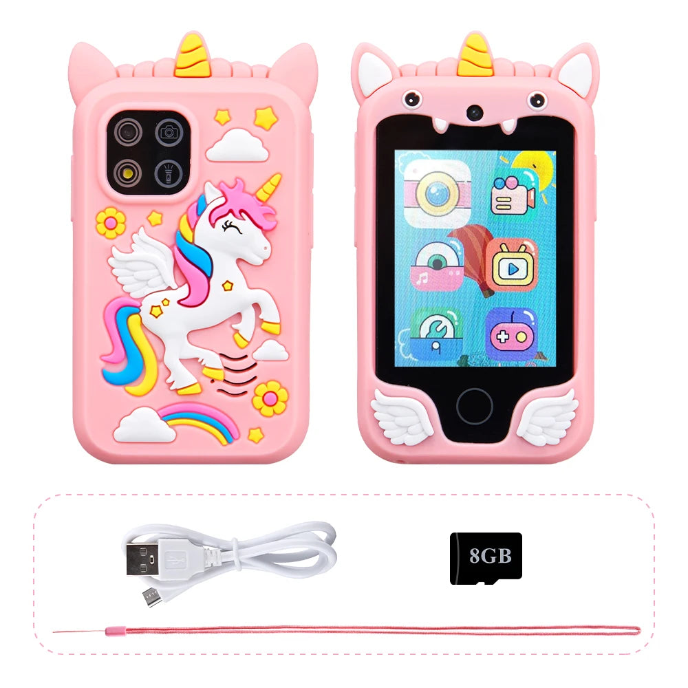Kids Musical Smart Phone Toy – Cartoon Unicorn Touchscreen Baby Mobile for Girls & Boys, Educational Birthday & Christmas Gift