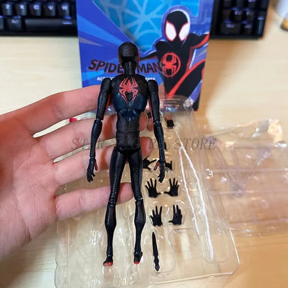 SHF Spider-Man Across the Spider-Verse Miles Morales Figure — 15cm PVC Marvel Collectible Action Toy