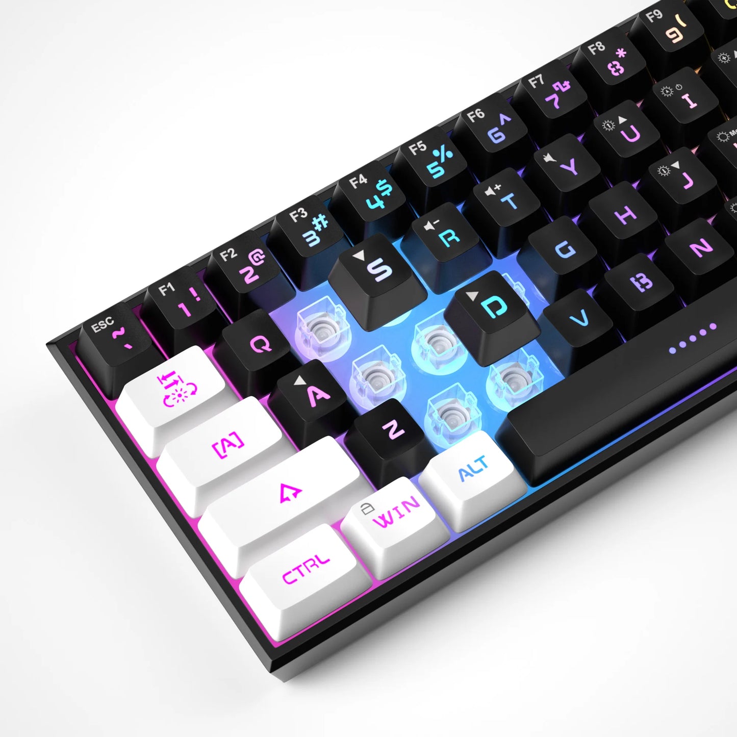 MageGee TS91 60% Compact Wired Keyboard – 61 Key RGB Backlit Portable Membrane Keyboard for Windows PC