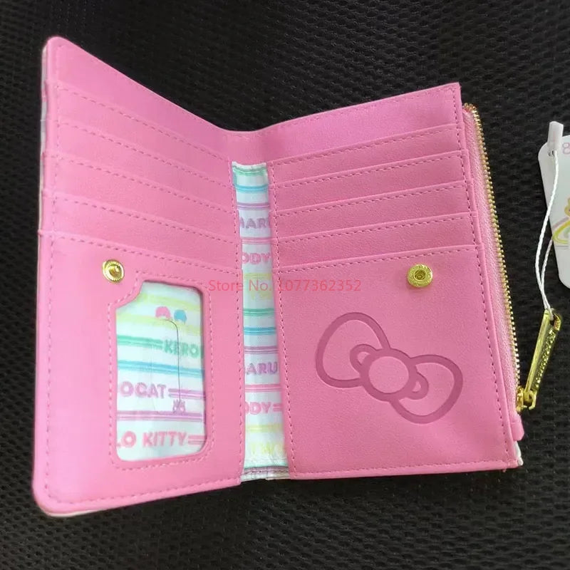 2024 Sanrio Hello Kitty Loungefly Purse – Pink Double Fold Clutch, Women's Birthday Gift & Card Coin Bag