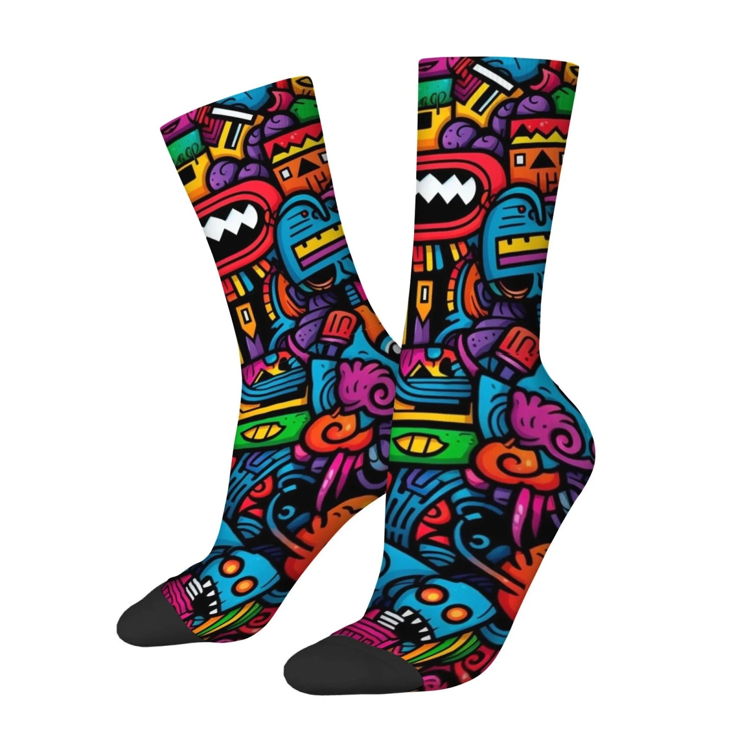 Cartoon Harajuku Men's Socks - Breathable Non-Slip Streetwear & Sports Socks
