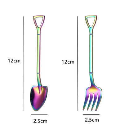 4PCS Stainless Steel Fruit & Dessert Forks - Creative Shape Tableware for Family Parties