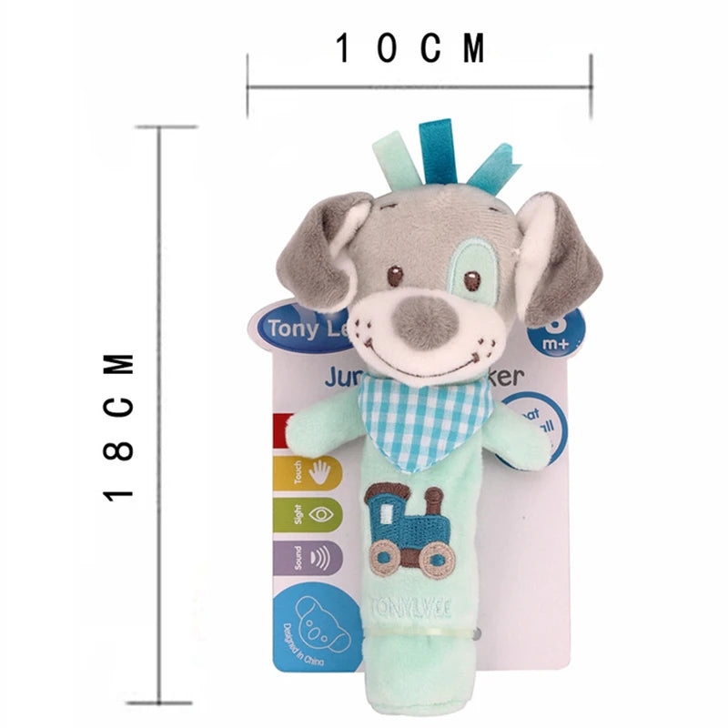 Baby Plush Rattle Crib Mobile – Cartoon Animal Bed Bell Toys for 0-12 Months, Infant Toddler Early Educational Newborn Gift